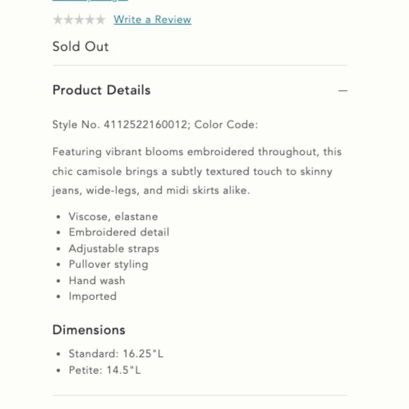 NWOT Anthropologie Kellen Embroidered Floral Tank Top Size Small - Picture 10 of 10